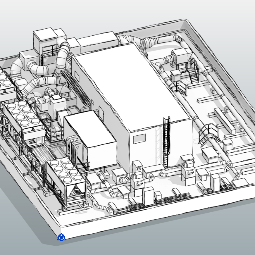 Relevé 3D et modélisation 3D hotel en maquette blanche Relevé 3D et modélisation 3D